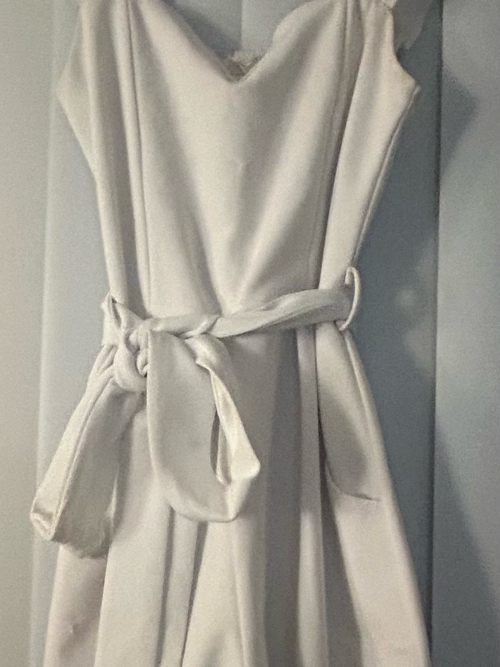 Moa Moa Cream Strapless Belted Slip Dress